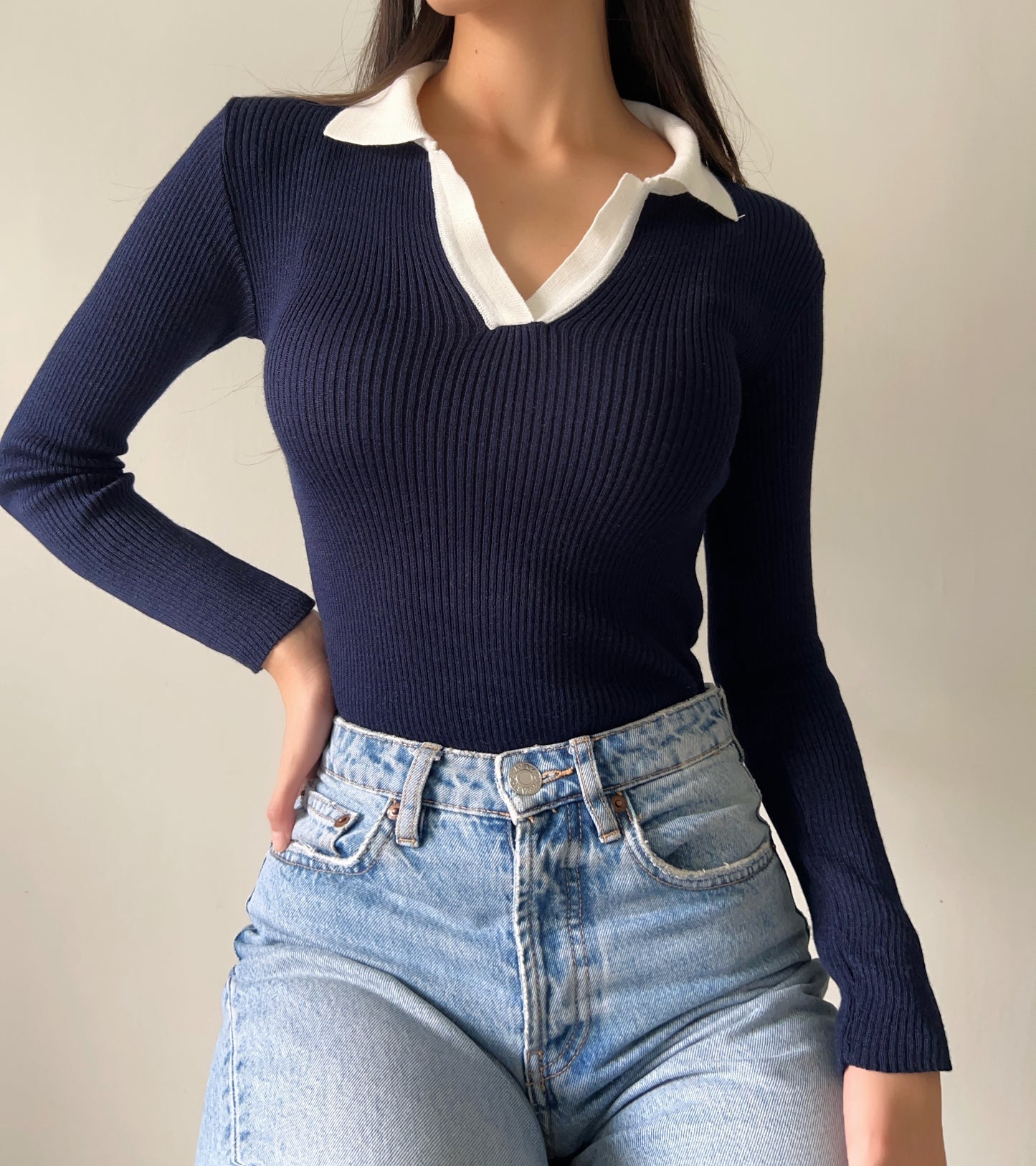 Knit Top Sabrina - Azul