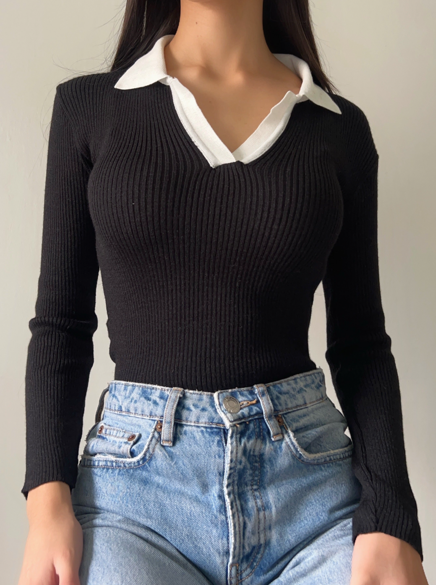 Knit Top Sabrina - Negro