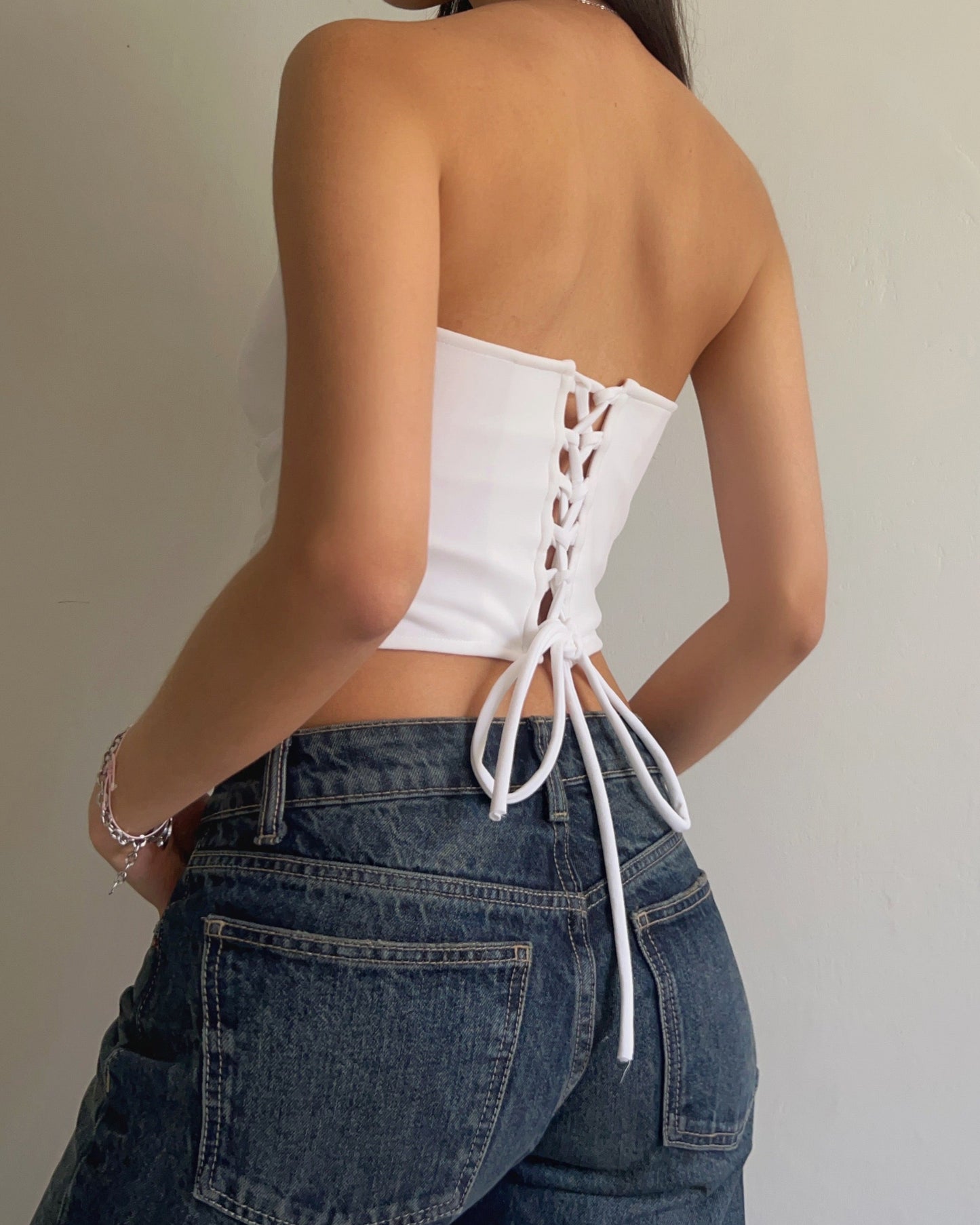 Corset Drapeado - Blanco