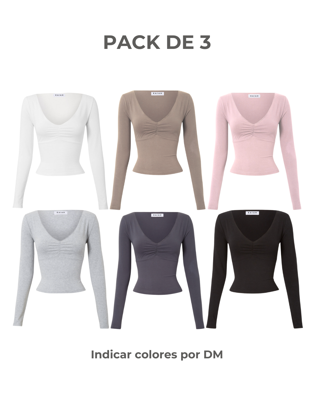 Pack 3 Top Cuello V