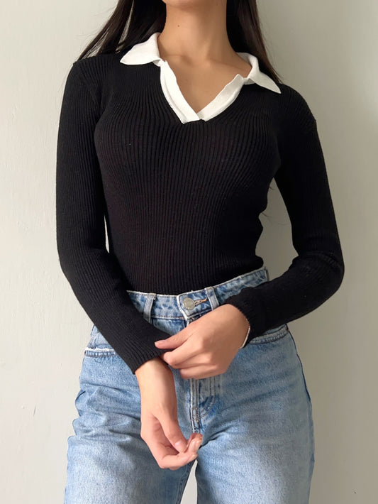 Knit Top Sabrina - Negro