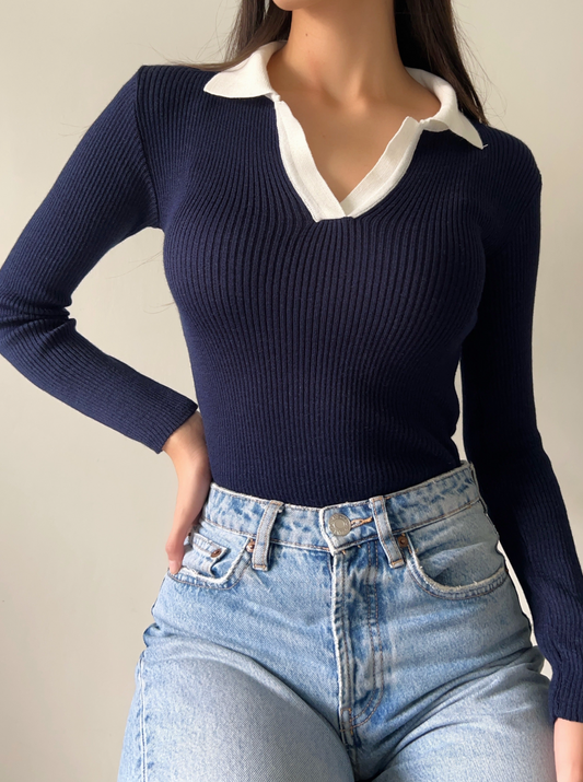 Knit Top Sabrina - Azul