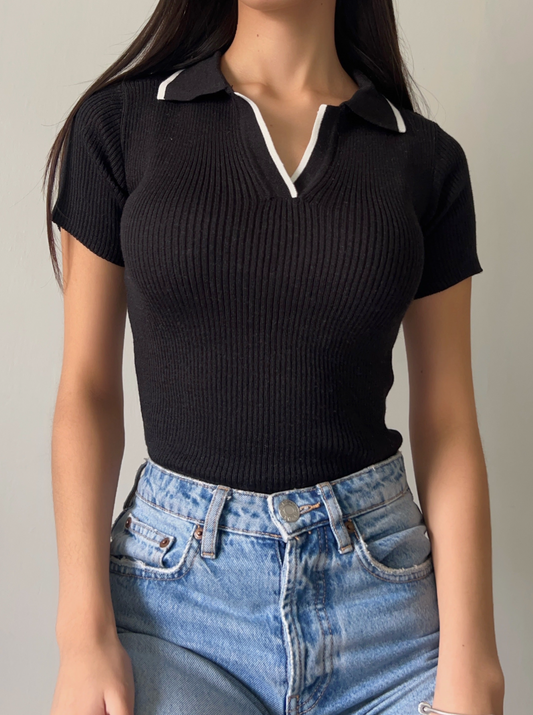 Knit Top Alessia - Negro