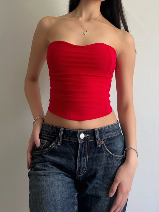 Corset Drapeado - Rojo